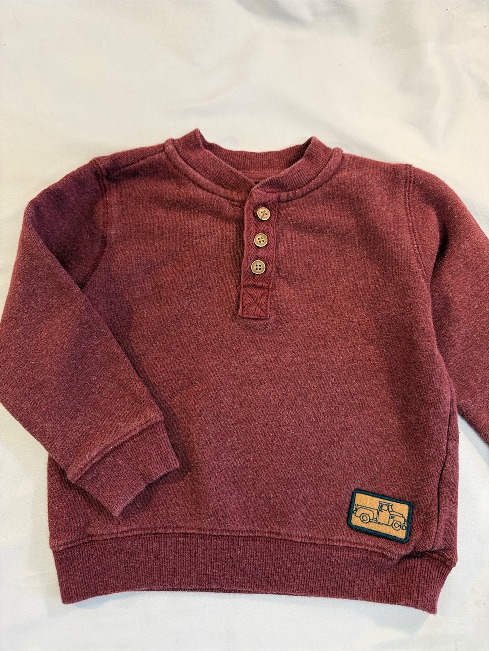 Gymboree - Maroon Henley Sweater with Wooden Buttons